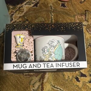 Disney Beauty and the Beast Mug and Tea Infuser - White and Gold